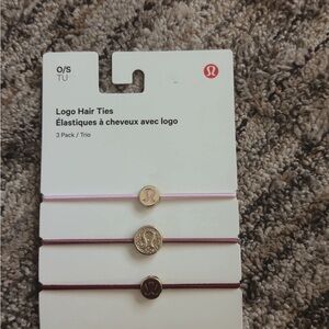 lululemon athletica Logo Hair Ties - Pink, Gold, Brown
